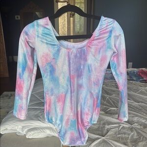 Colorful Tie-Dye gymnastics leotard